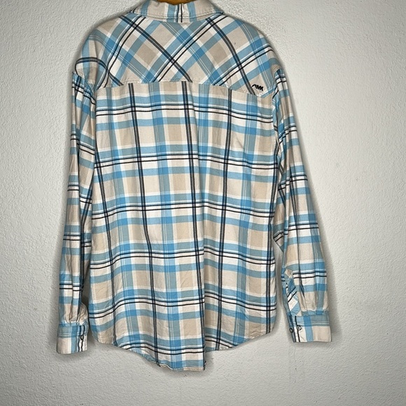 Mountain Khakis Teton Flannel Relaxed Fit Western Plaid Light Blue Size XL - Picture 6 of 9